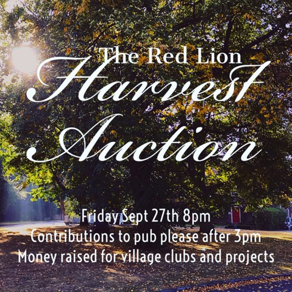 Harvest Auction – Fri Sept 27th 8pm